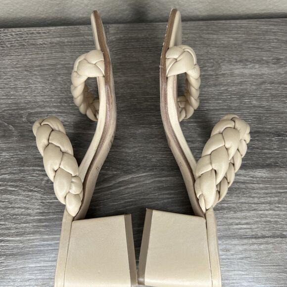 Kate Spade New York Braided Juniper Sandal 6B Beige Block Heel Leather - Picture 11 of 14